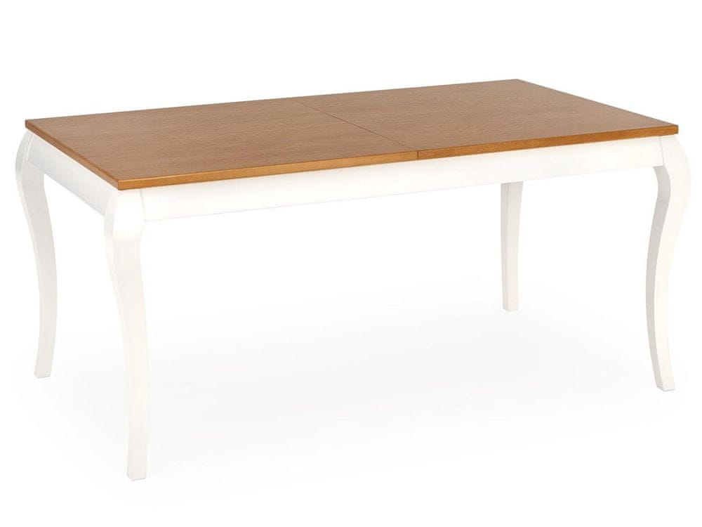 Halmar Rustikálny rozkladací jedálenský stôl Windsor - dub tmavý / biela